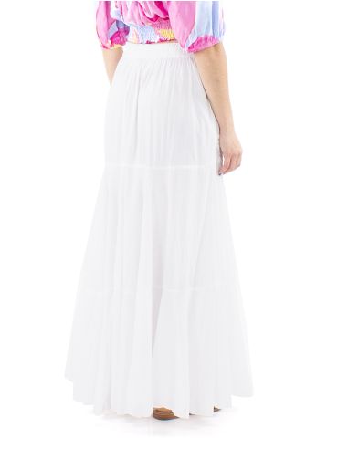 Falda algodon bordado mano doblada cintura elastica