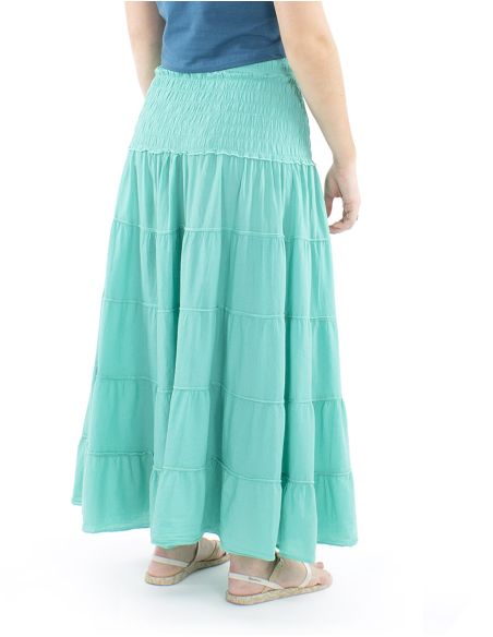 Falda larga algodon sw 90 cm elastica cintura lisa