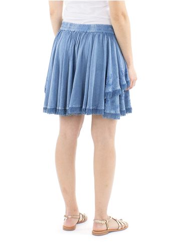 Mini falda viscosa sw flecos