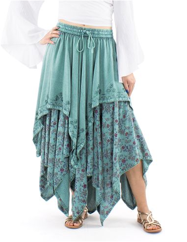 Falda viscosa sw princesa bordado bajo en puntas