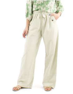 Pantalon algodon liso sw revers sur bolsillo boton madera