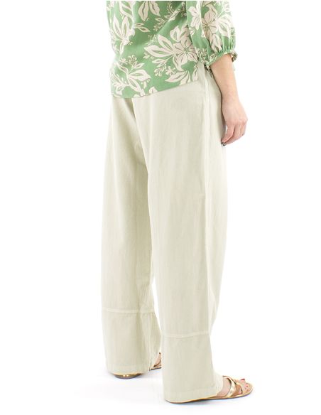 Pantalon algodon liso sw revers sur bolsillo boton madera