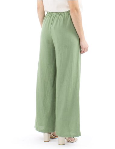 Pantalon 91% viscosa 9% linobolsillos encaje