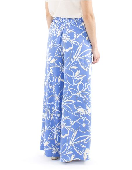 Pantalon 70% viscosa 30% linoestampado flores