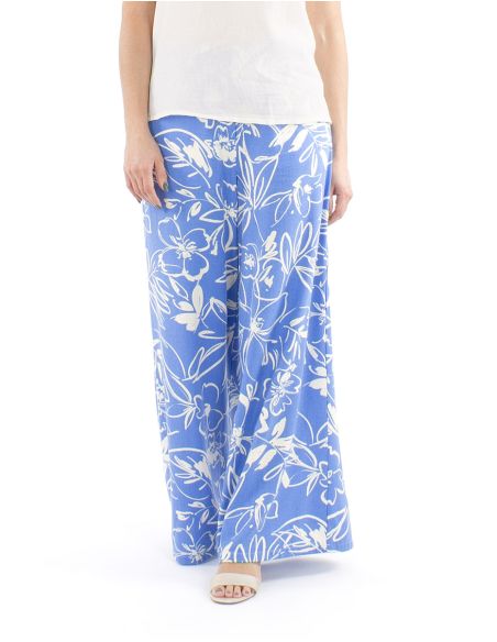 Pantalon 70% viscosa 30% linoestampado flores