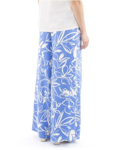 Pantalon 70% viscosa 30% linoestampado flores