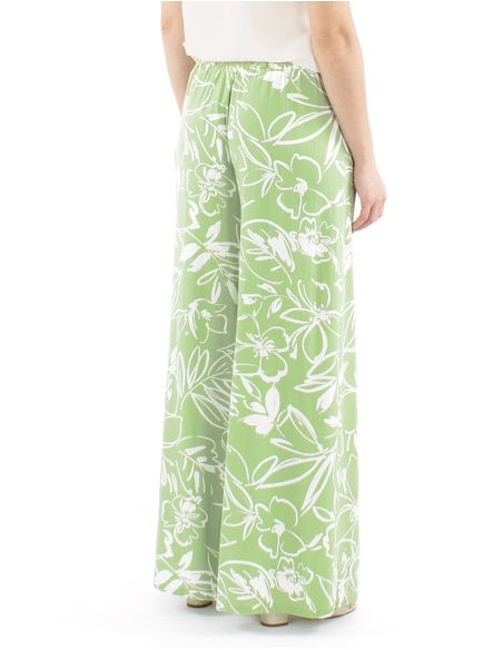 Pantalon 70% viscosa 30% linoestampado flores