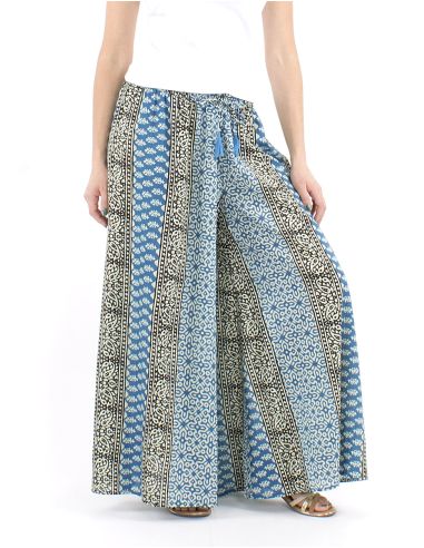 Pantalon algodon block rayas patte def estampado 3009