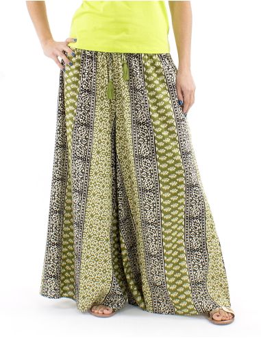 Pantalon algodon block rayas patte def estampado 3009