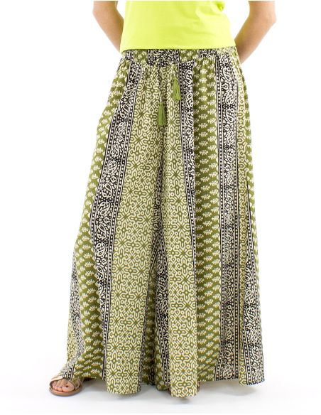 Pantalon algodon block rayas patte def estampado 3009