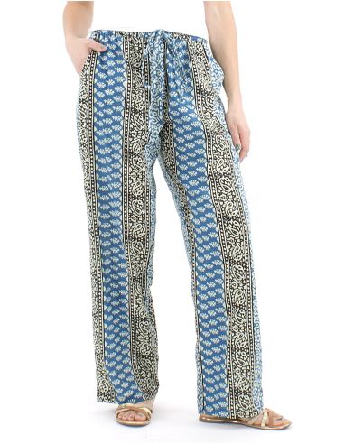 Pantalon algodon block rayas recto estampado 3009