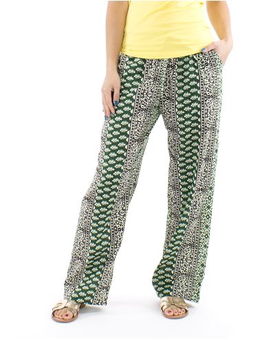 Pantalon algodon block rayas recto estampado 3009