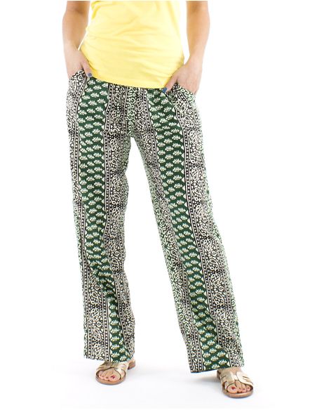 Pantalon algodon block rayas recto estampado 3009