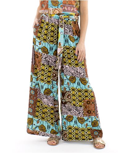 Pantalon viscosa palazzoestampado makala