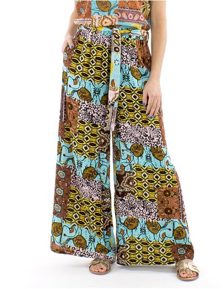 Pantalon viscosa palazzoestampado makala