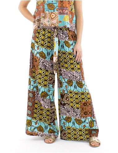 Pantalon viscosa palazzoestampado makala