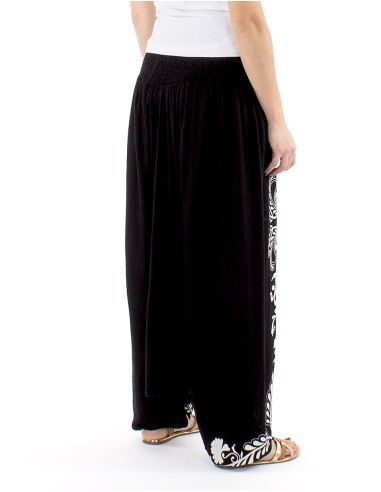 Sarouel 70% viscosa 30% lino blanco/negro 3 en 1