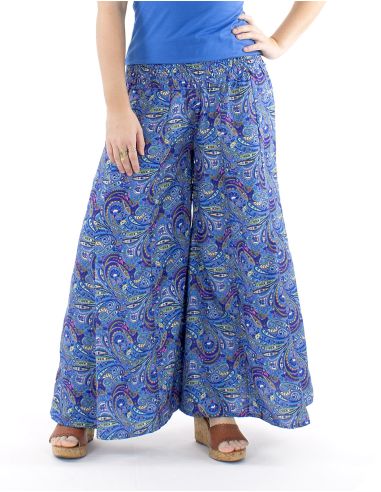 Pantalon poliester sari ancho cintura elastica
