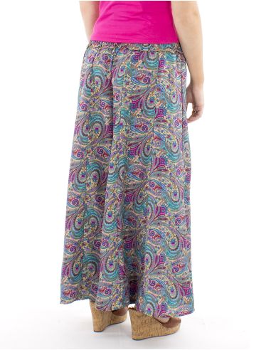 Pantalon poliester sari ancho cintura elastica