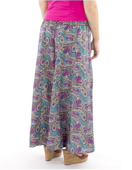 Pantalon poliester sari ancho cintura elastica