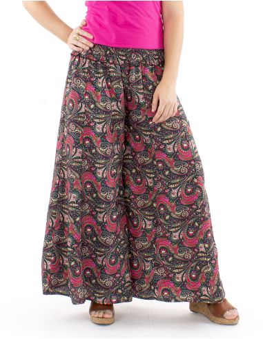 Pantalon poliester sari ancho cintura elastica