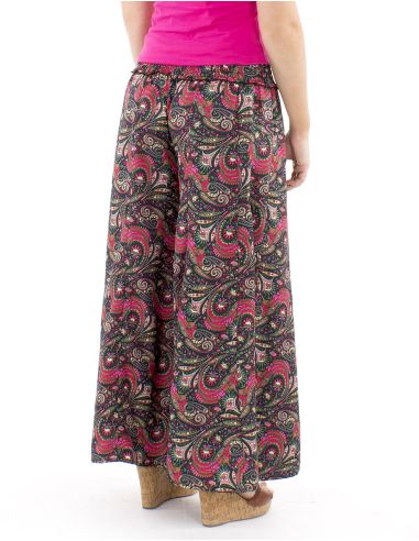 Pantalon poliester sari ancho cintura elastica