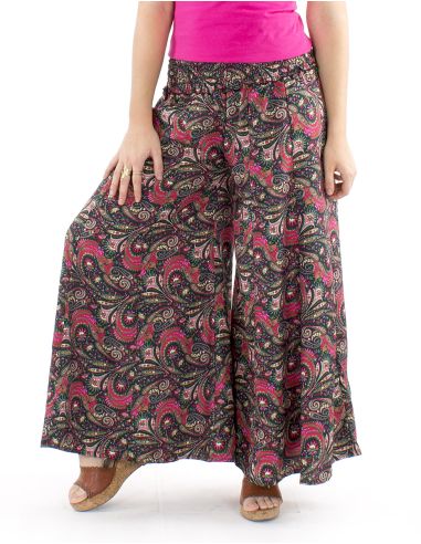 Pantalon poliester sari ancho cintura elastica