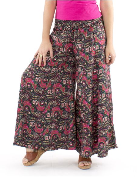 Pantalon poliester sari ancho cintura elastica