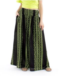 Pantalon algodon slub negroestampadocolor 2