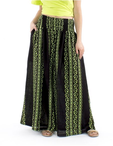 Pantalon algodon slub negroestampadocolor