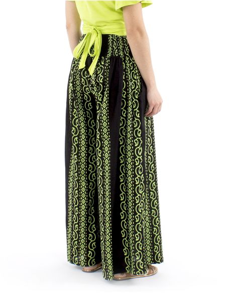 Pantalon algodon slub negroestampadocolor