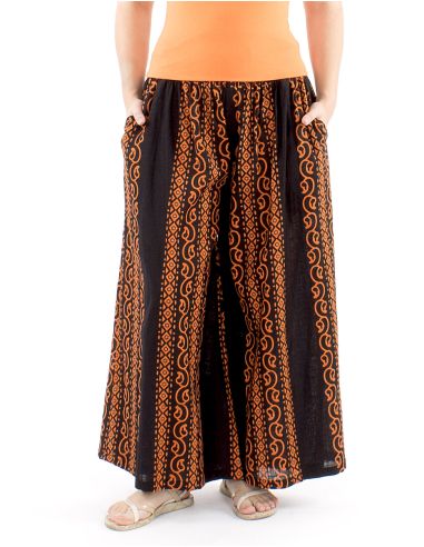 Pantalon algodon slub negroestampadocolor