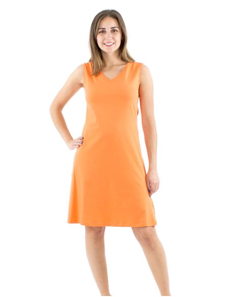 Vestido malla 95% algodon 5% elastano sin mangas