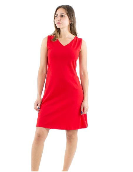 Vestido malla 95% algodon 5% elastano sin mangas