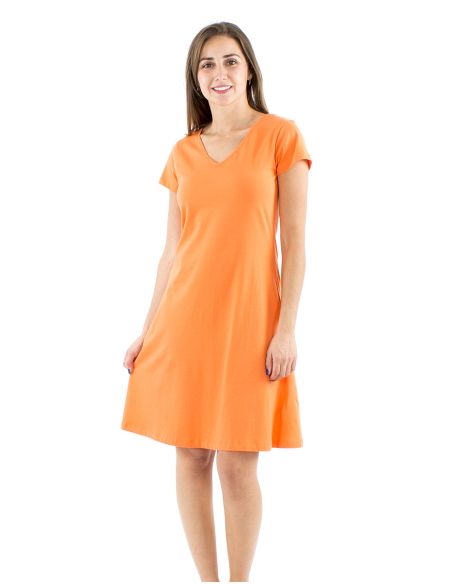 Vestido malla 95% algodon 5% elastano mangas cortas