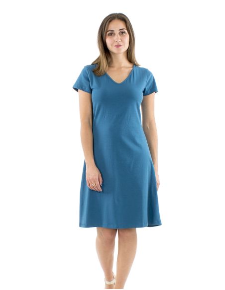 Vestido malla 95% algodon 5% elastano mangas cortas