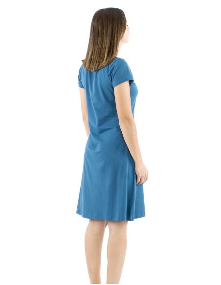 Vestido malla 95% algodon 5% elastano mangas cortas