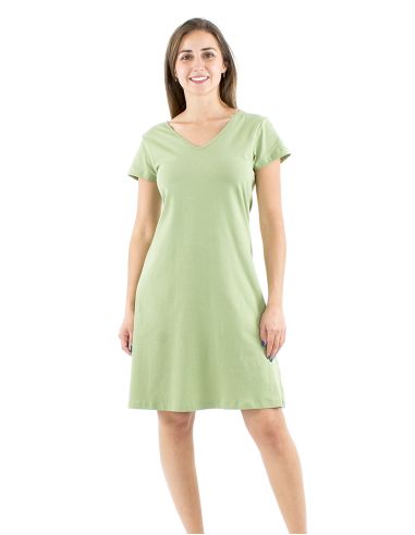 Vestido malla 95% algodon 5% elastano mangas cortas