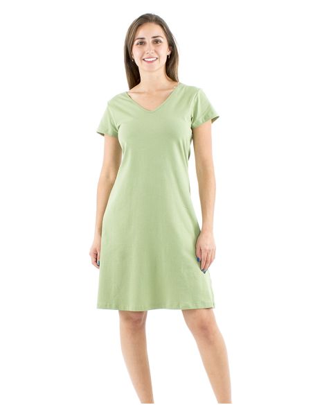 Vestido malla 95% algodon 5% elastano mangas cortas