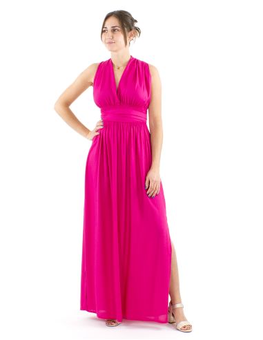 Vestido viscosa larga atado espalda