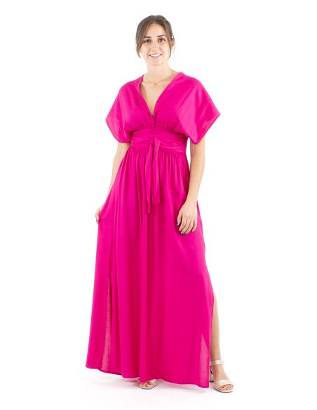 Vestido viscosa larga atado espalda