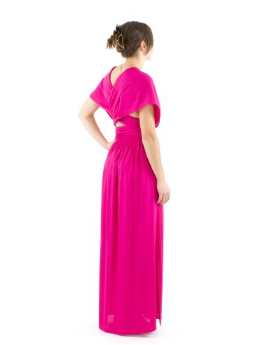 Vestido viscosa larga atado espalda