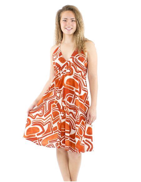 Mini vestido viscosa espalda desnuda estampado graffiti