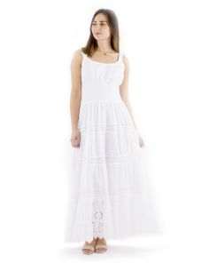 Vestido algodon blanco largo bordado tirantes 2