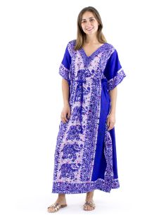 Vestido kaftan poliester 132cm elefante print 2