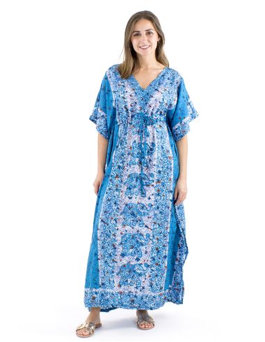 Vestido kaftan poliester 132cm elefante print