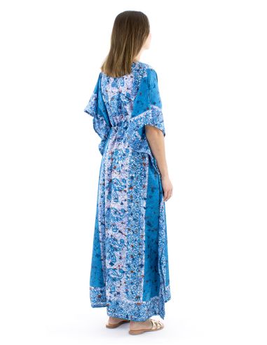 Vestido kaftan poliester 132cm elefante print
