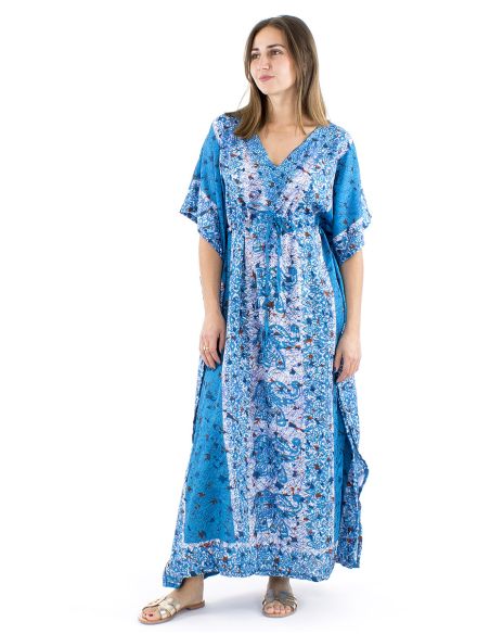 Vestido kaftan poliester 132cm elefante print
