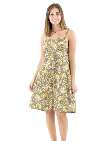 Vestido algodon tirantes elastico espalda estampado iris
