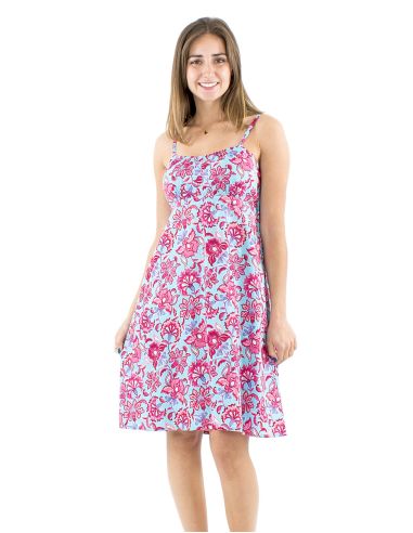 Vestido algodon tirantes elastico espalda estampado iris